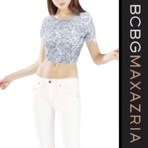 BCBGMaxAzria Floral Lace Crop Top